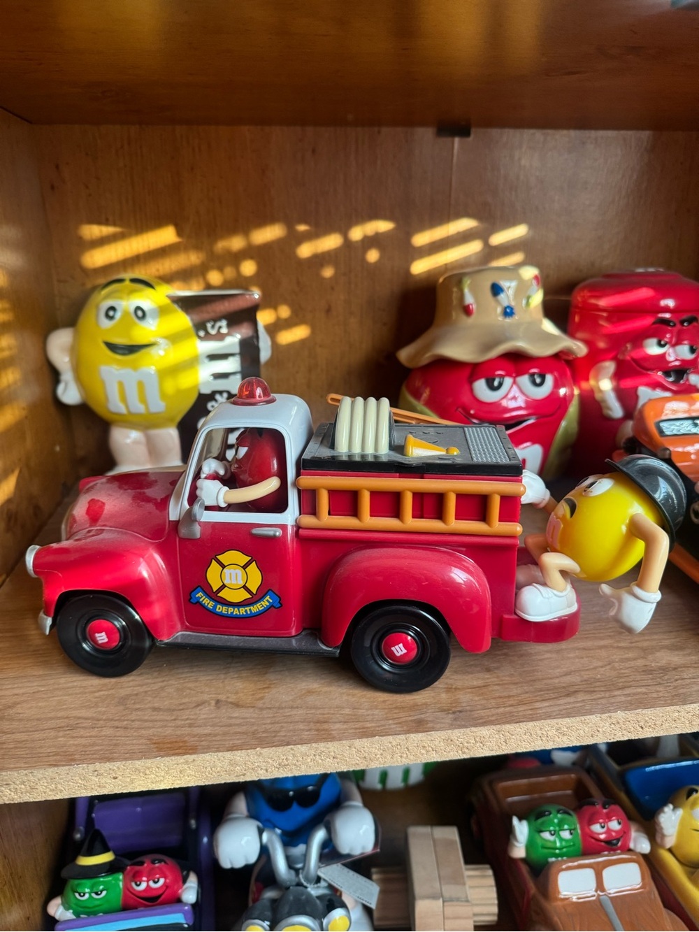 M&M'S Red Fire Truck Toy with Yellow M&M Passenger